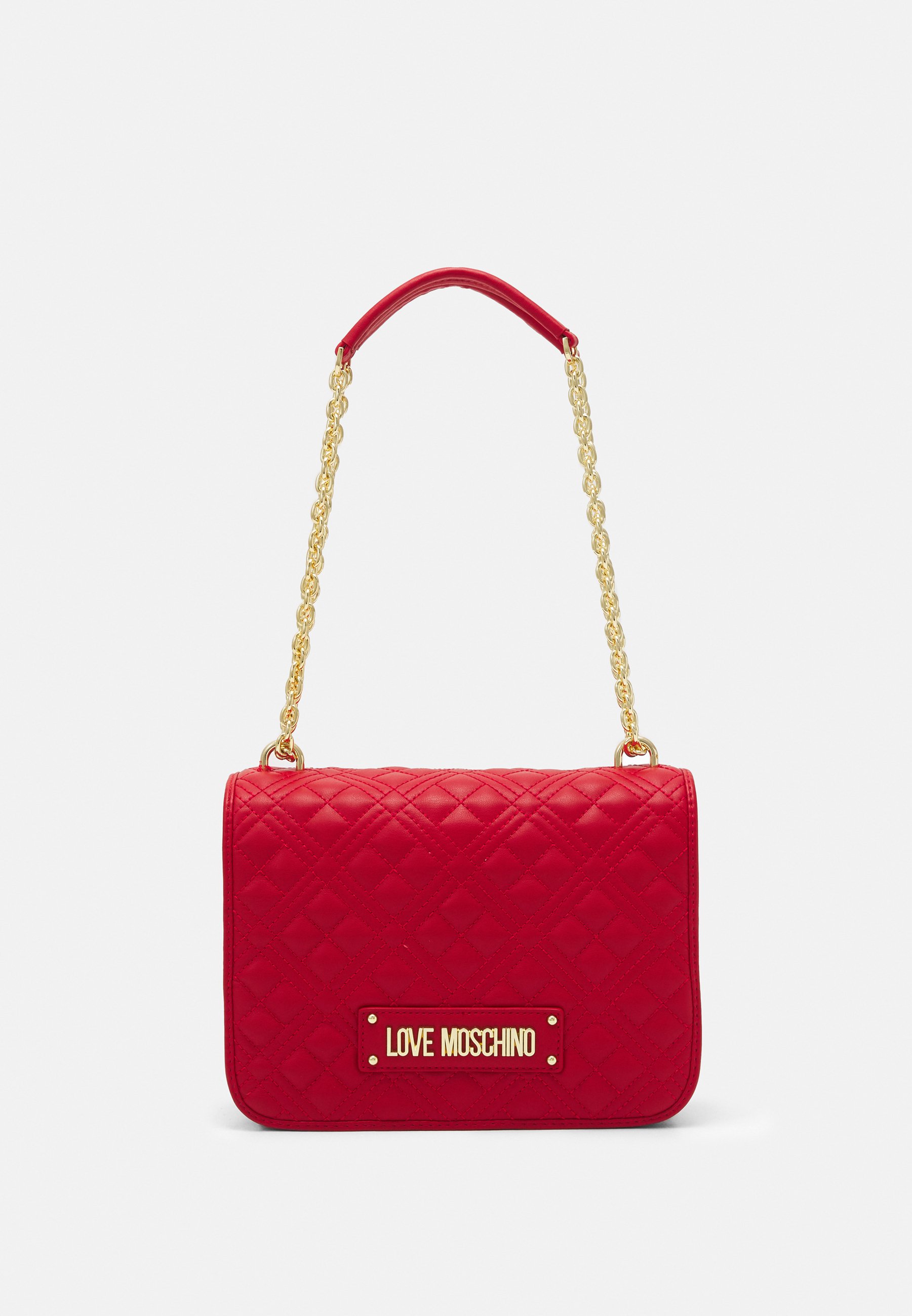 Love Moschino QUILTED SHOULDER FLAP - Borsa a mano - rosso - Zalando.it