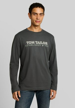 TOM TAILOR, PRINTED LONGSLEEVE - Langarmshirt - darkest olive