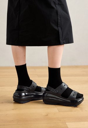 CLASSIC MEGA CRUSH - Heeled mules - black