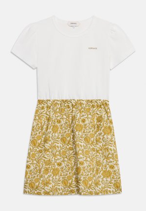 Versace, DRESS LIBERTY FLORAL LOGO - Denné šaty - white/gold-coloured/light sand