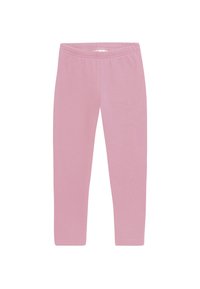 Rosa Leggings aus weichem Baumwollmaterial, mit elastischem Bund, schmaler Passform und ohne zusätzliche Muster oder Verzierungen.