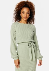 Bubbleroom ROUND NECK RIB KNITTED MIDI DREESS - Abito in maglia - green