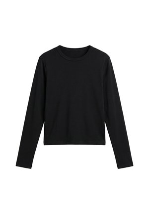 PULL&BEAR, SLIM FIT LONG SLEEVED T-SHIRT - T-SHIRT - T-shirt à manches longues - black