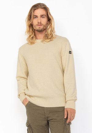 COL ROND FANTAISIE - Strickpullover - blanc cassé