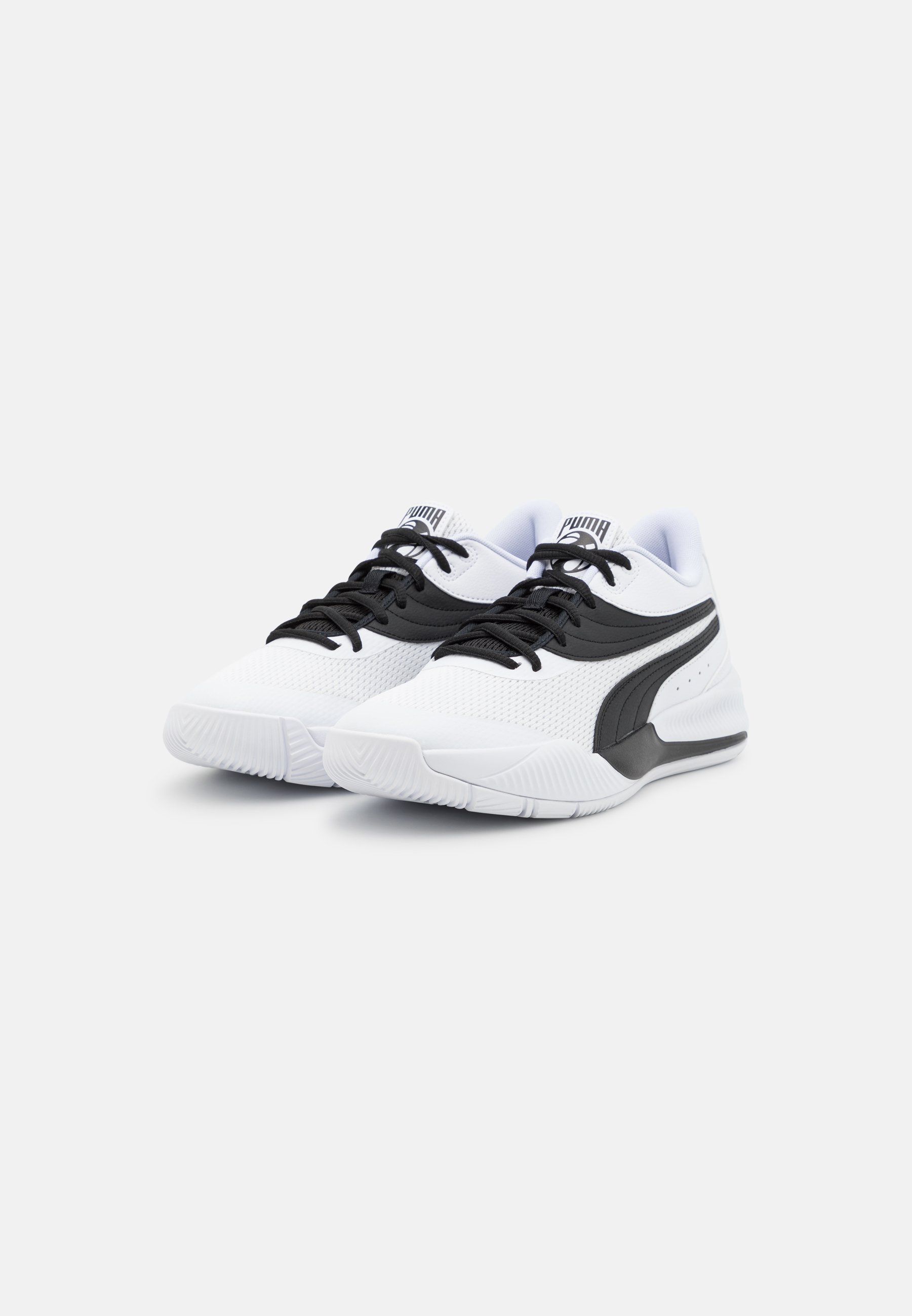 Puma Triple Basketball shoes white/black, Men's, Size: 44.5, White - Imitation leather/ textile