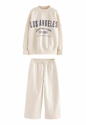 SLOGAN AND WIDE LEG JOGGERS SET - Trainingsanzug - ecru