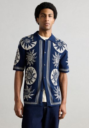 JAQUARD SHORT SLEEVE SHIRT - Shirt - dark blue