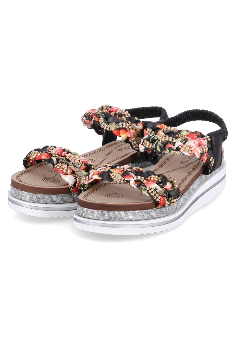 Damen Riemchensandalen | CM Laufsteg München Plateausandalette schwarz - CR16413 Damen Riemchensandalen | CM Laufsteg München Plateausandalette schwarz - CR16413