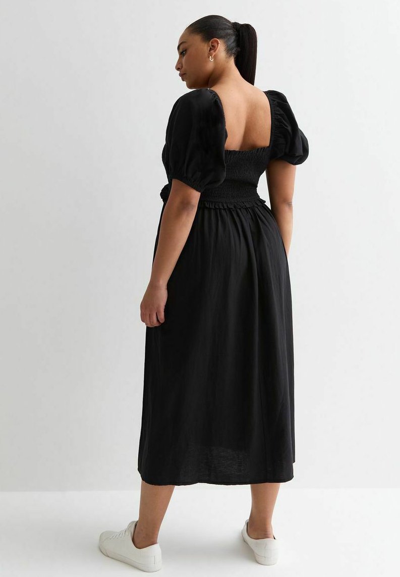knee length dresses for ladies Petal and Pup Women's Annette Puff Sleeve Shirred Midi Dress main image 1