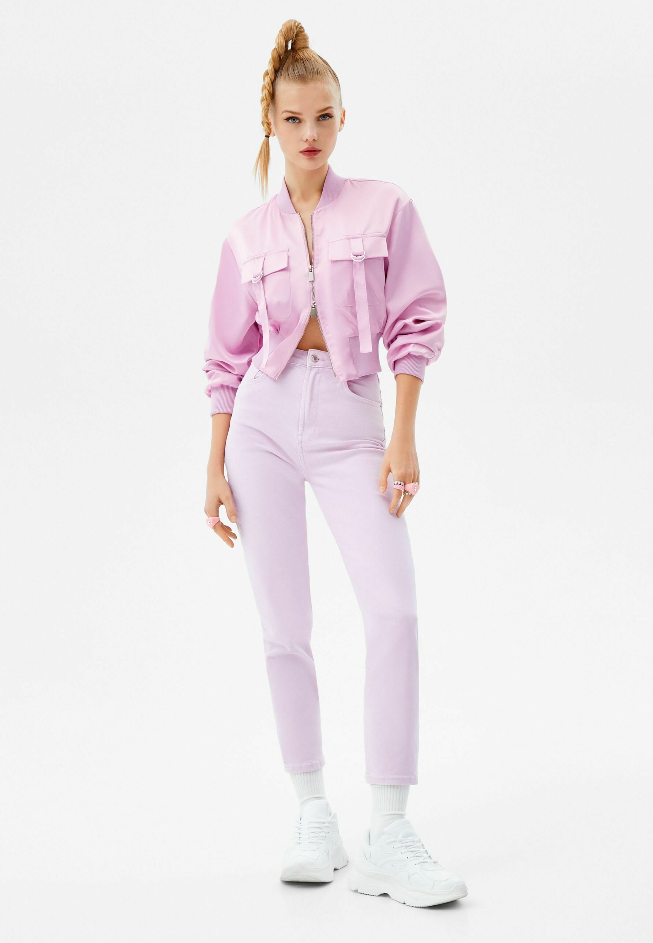 Bershka MOM - Jeans slim fit - pink/fuxia - Zalando.it