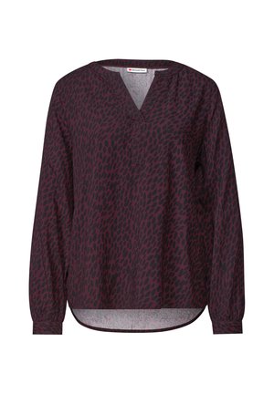 Street One, LANGARM BLUSE MIT SPLIT NECK UND PRINT - Camicetta - rustic rouge