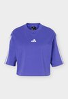 ESSENTIALS 3 STRIPES LOOSE - Μπλουζάκι με στάμπα - pure purple/white