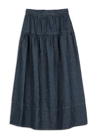 STRIPE - Jupe longue - midnight blue