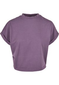 LADIES SHORT PIGMENT DYE CUT ON SLEEVE TEE - T-shirt basic - duskviolet