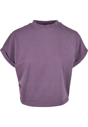 Urban Classics LADIES SHORT PIGMENT DYE CUT ON SLEEVE TEE - Lihtne T-särk - duskviolet