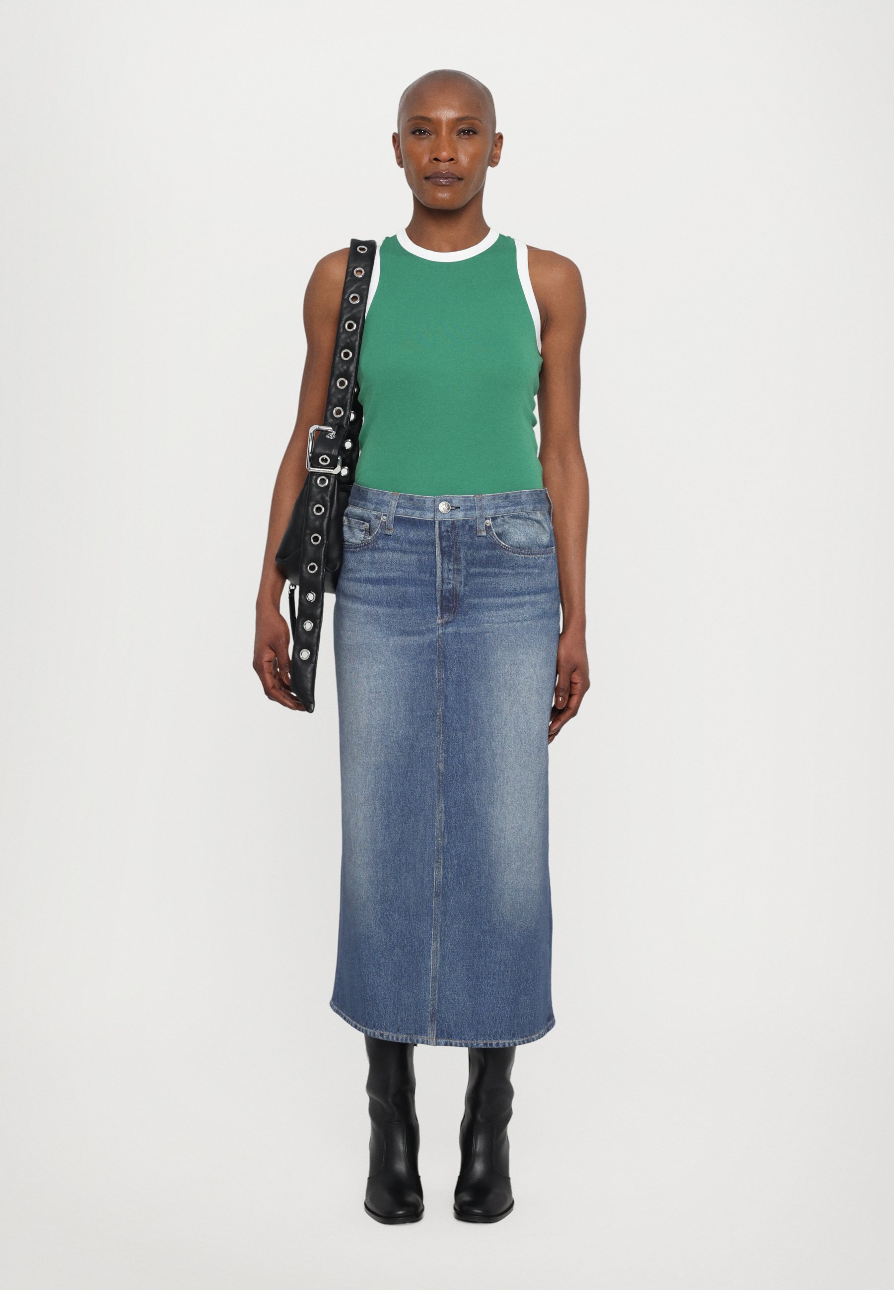 【BAON】Kotaro Damaged Denim Midi Skirt BAON】Kotaro Damaged Denim Midi Skirt (BAON/スカート