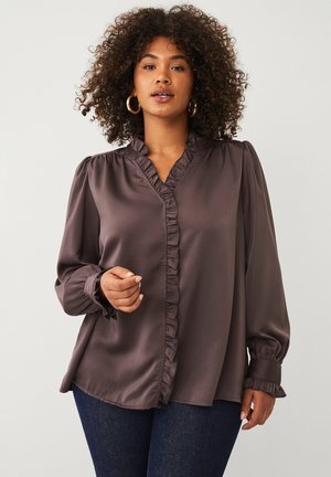 Ellos Plus collection, BLUSE MIT RÜSCHEN - Blouse - pflaume