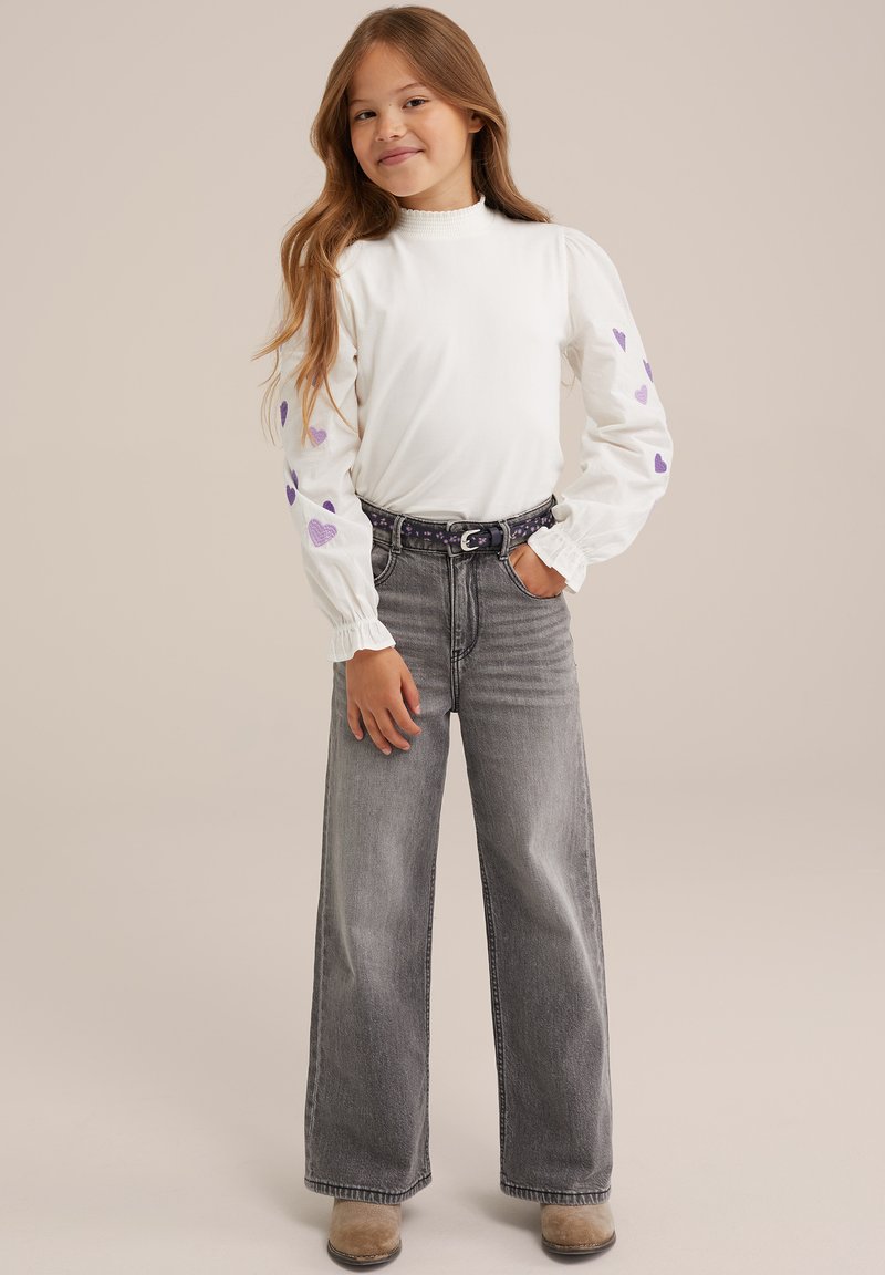 WE Fashion Tops ar garām piedurknēm - white