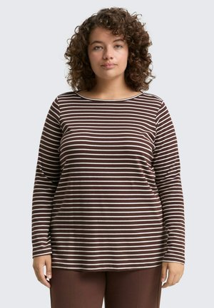 WITH STREIFENMUSTER - Langarmshirt - brown offwhite tee stripe