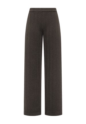 Deha, PALAZZO TROUSERS IN HERRINGBONE JACQUARD - TROUSERS - Pantalon classique - brown