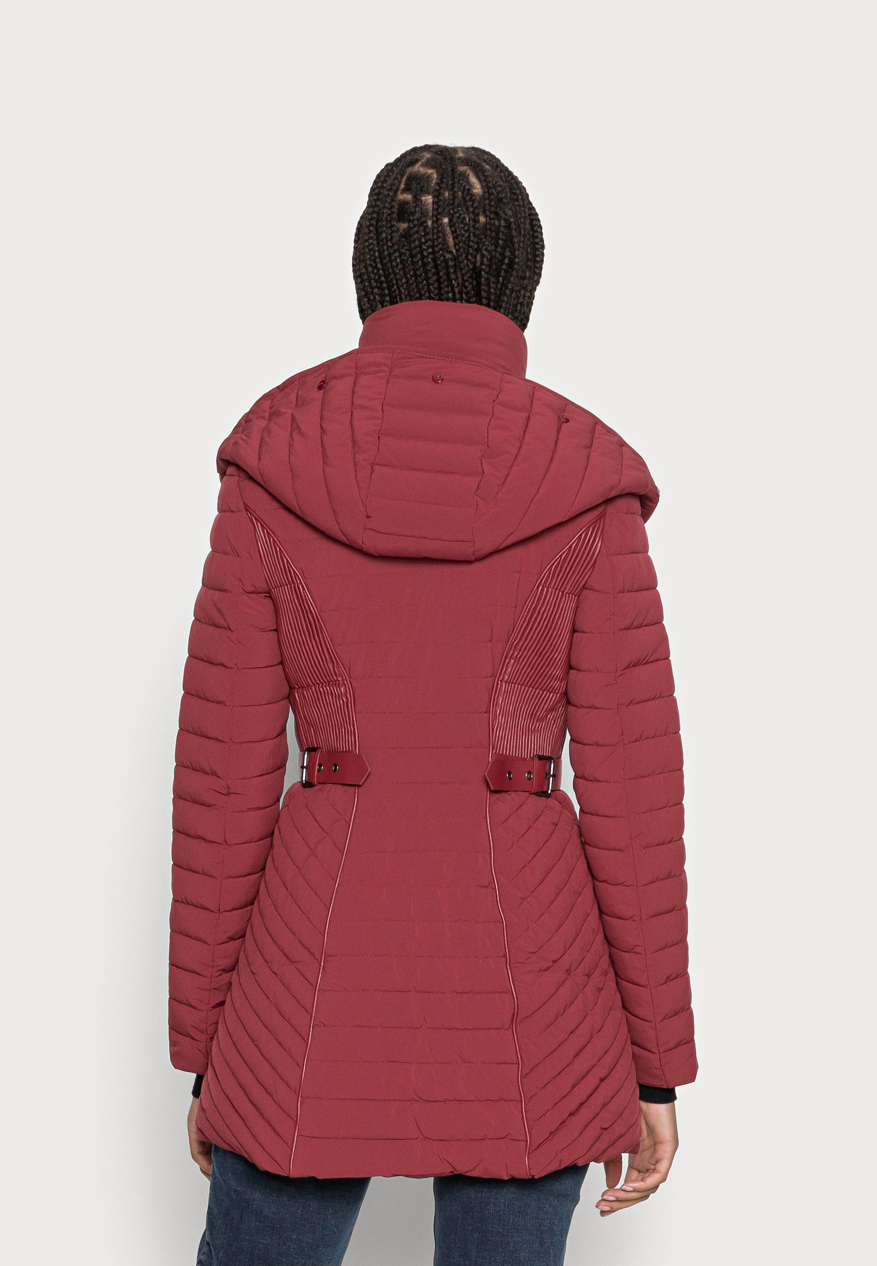 guess red winter coat