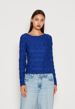 Pieces PCLOLA O NECK - Majica z dolgimi rokavi - mazarine blue