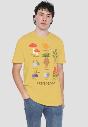 Cotton Soul, HARRY POTTER LETS LEARN HERBOLOGY - Print T-shirt - mottled light yellow