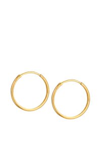 Guldtonade hoops med en slät, rundad design. Har en tunn, lätt konstruktion och en sömlös stängning för enkel användning.