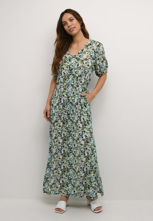 ISOLDE AMBER - Vestido largo - blue green abstract flower