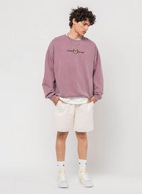 Kaotiko CREW WASHED BEETLE - Sweatshirt - bordeaux