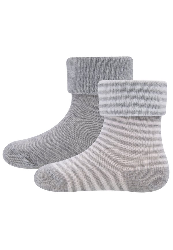 2ER-SET GOTS - Socken - grau mel  weiss