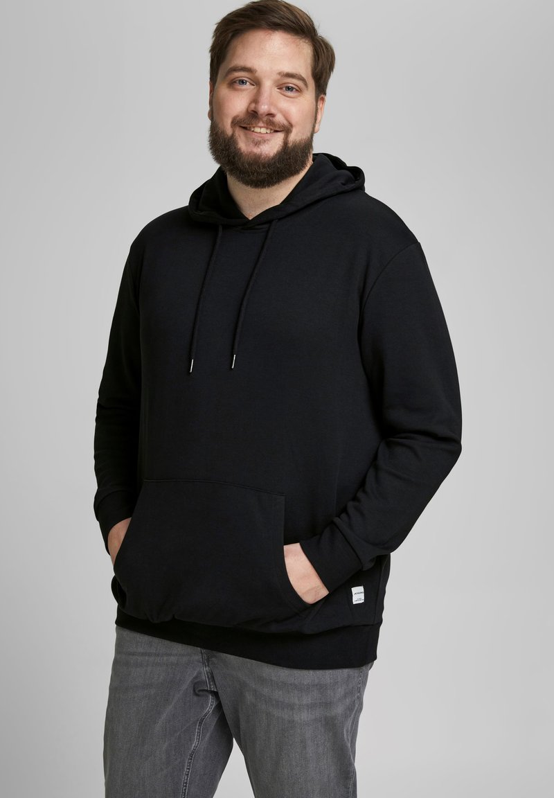 Jack & Jones - JJEBASIC HOOD - Pulover s kapuco - black, Povečajte