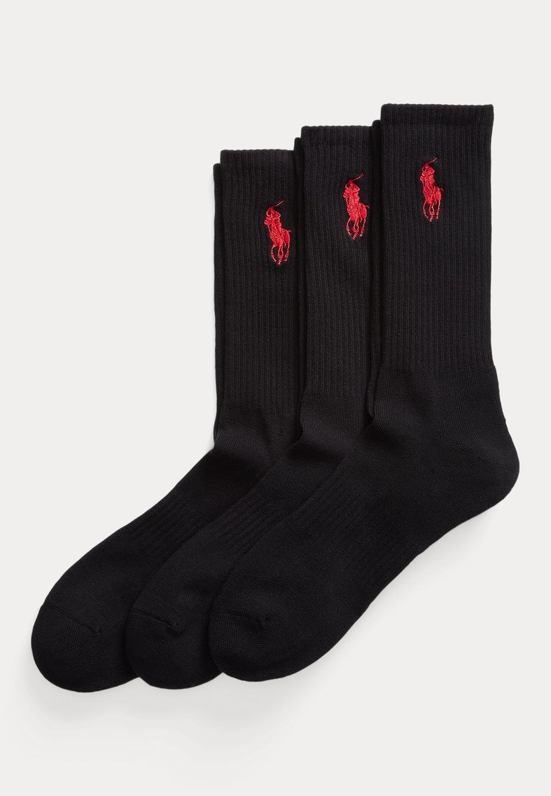 Polo Ralph Lauren BIG PONY CREW SOCK 3 PACK - Zoknik - black