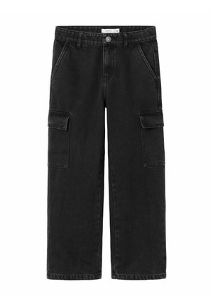 Name it NKFROSE WIDE - Flared jeans - black