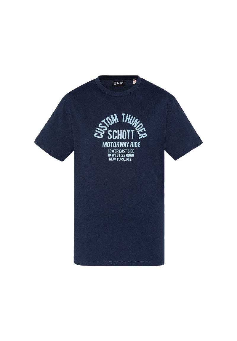 Schott T-shirt print donkerblauw