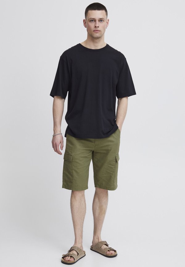 IDMOSATO LINEN MIX - Shorts - dark olive4