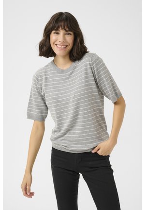 LIZZA STRIPED - T-shirt imprimé - grey mel chalk narrow stripe