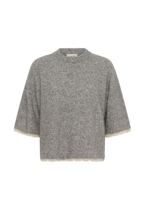 Cream, CRKIBANA KNIT PULLOVER - Trükipildiga T-särk - grey melange