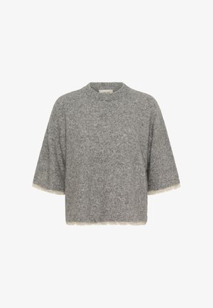 Cream, CRKIBANA KNIT PULLOVER - Trükipildiga T-särk - grey melange