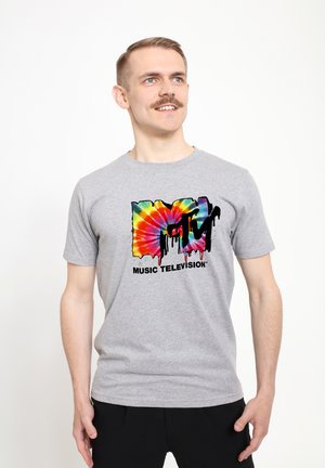 MELTED MTV - Print T-shirt - melange grey