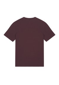 Bordeaux kortemouw t-shirt met een ronde hals, met een zachte textuur en een effen ontwerp, geschikt voor casual kleding.