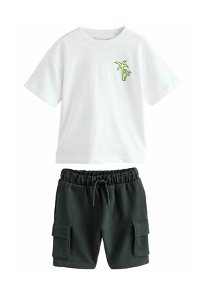 REGULAR FIT - SHORT SLEEVE UTILITY  SET - Shorts - black white