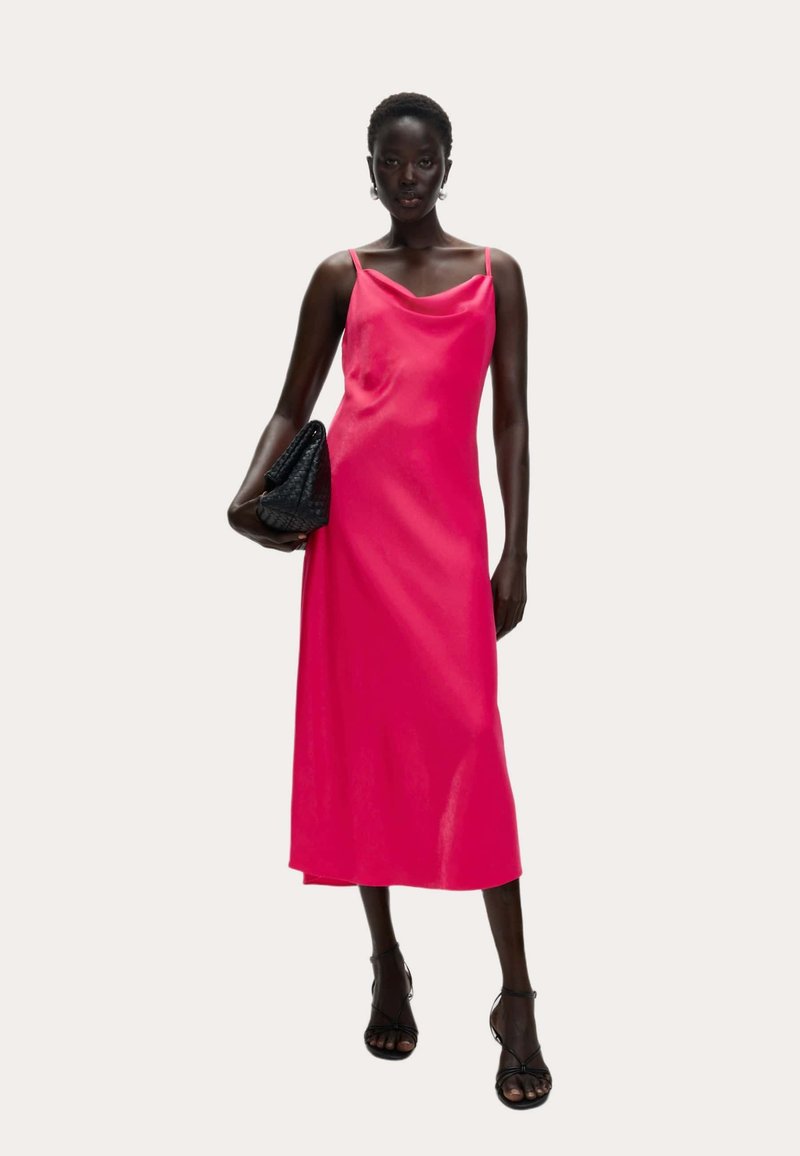 Marks & Spencer COWL NECK MIDAXI SLIP - Jurk - raspberry