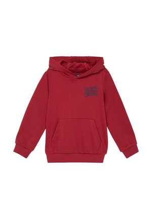 GROSSEM RÜCKENPRINT BRUSHED INSIDE - Kapuzenpullover - korallrot