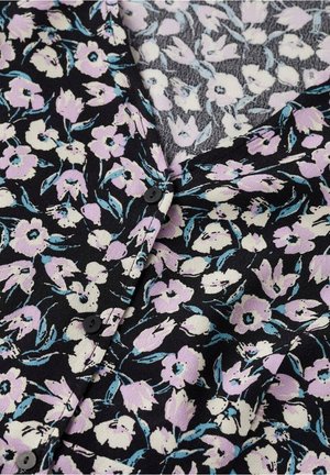 Blouse Noire à Fleurs Mango - Taille L (40/42) - Manches Longues - Très Bon état - Lavage Machine