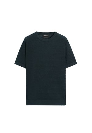 Massimo Dutti, T-shirts basic - mottled dark blue