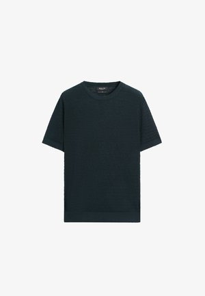 Massimo Dutti, T-Shirt basic - mottled dark blue