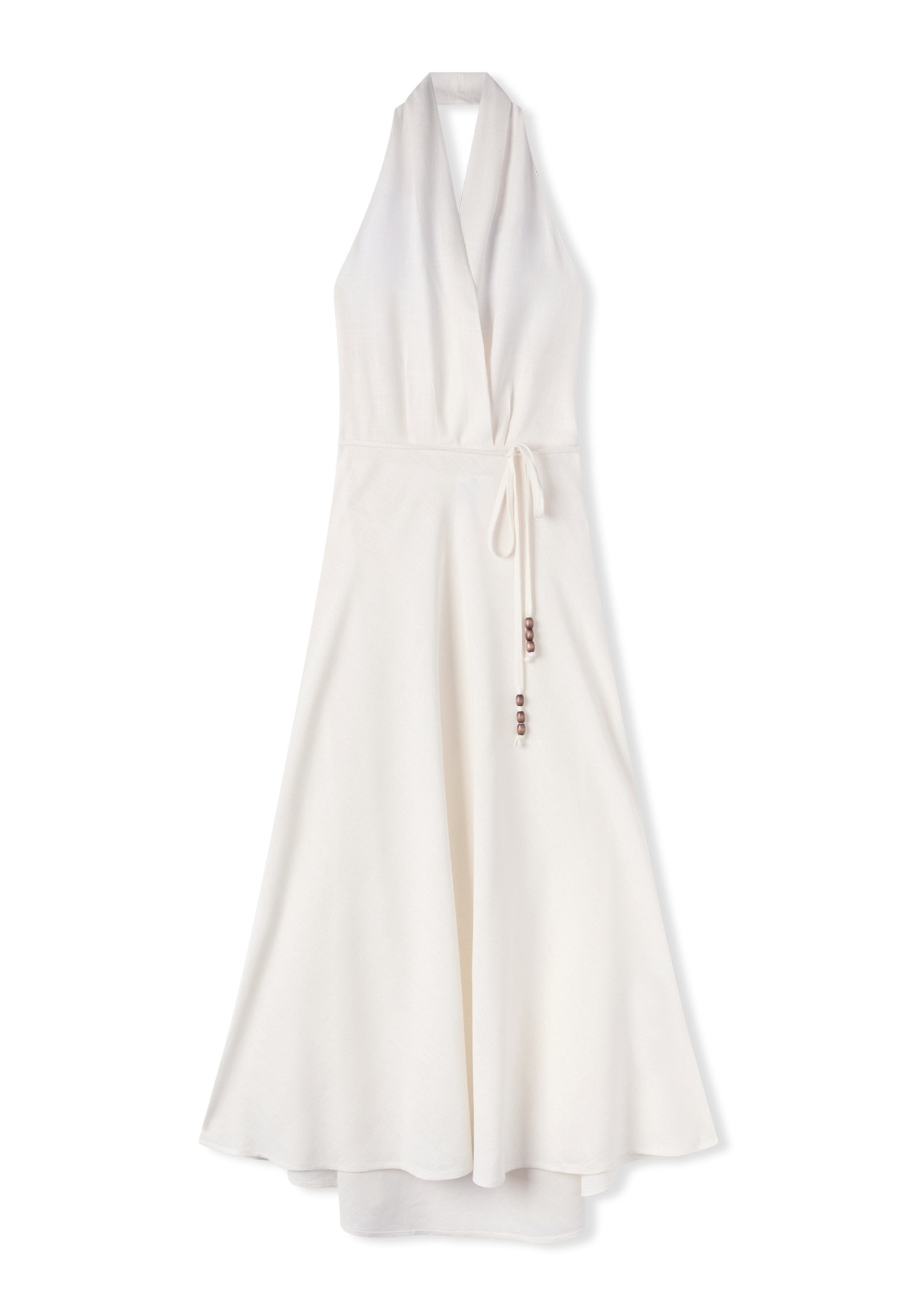 Terranova SCOLLO ALL AMERICANA IN MISTO - Vestito lungo - bianco  lana/bianco - Zalando.it