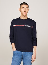 Tommy Hilfiger CHEST STRIPE TEE - Maglietta a manica lunga - desert sky