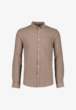 Lindbergh, LINDBERGH MÉLANGE BRUSHED SHIRT L/S - Skjorter - brown